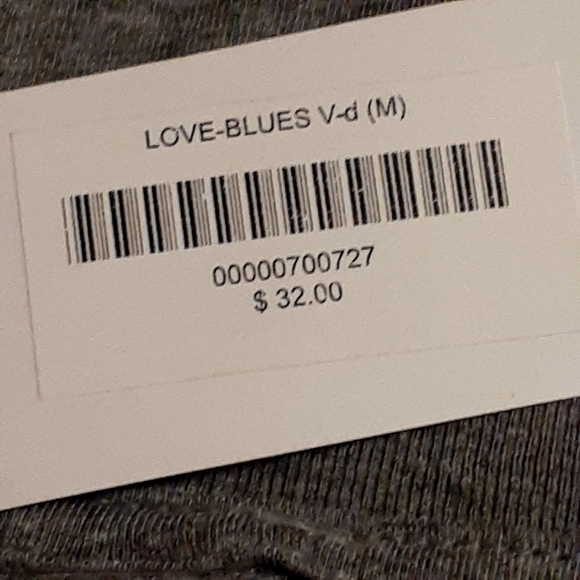 SPORTIQE T-SHIRT LOVE-BLUES GRAY WOMEN SHIRT SIZE M SHORT SLEEVE PEACE HEART BLU - Picture 8 of 8